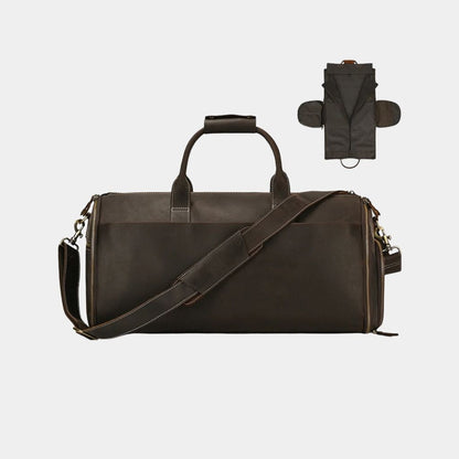 Sheffield leather weekender duffle in Dark Brown 1