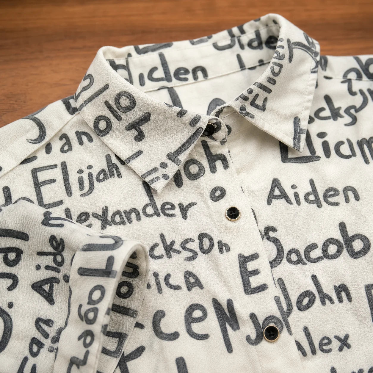 Signature Print Shirt close-up quality detail