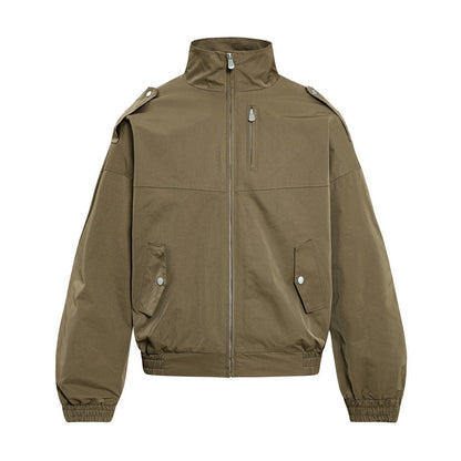 Sinclair stand-collar utility jacket in Khaki 1