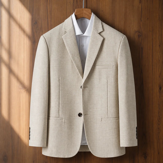 Smart Plaid Jacket in Beige