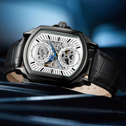 Sterling watch in a black case resting at an angle