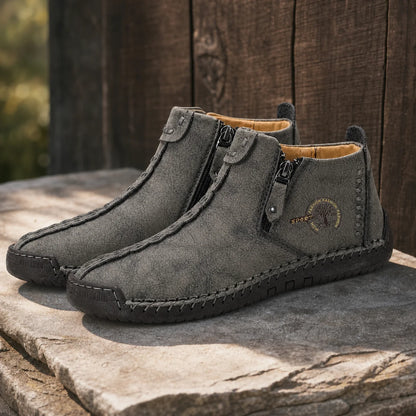 Stitch Leather Boots in Gray - Option C stone outdoor
