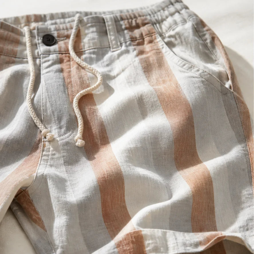 Striped Summer Shorts close-up quality detail