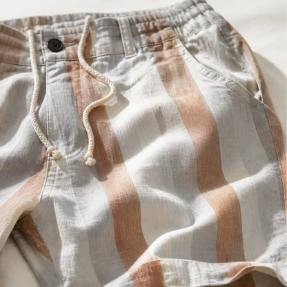 Striped Summer Shorts close-up quality detail