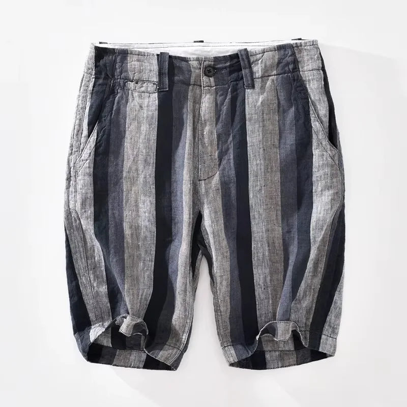 Striped Summer Shorts in Dark Grey