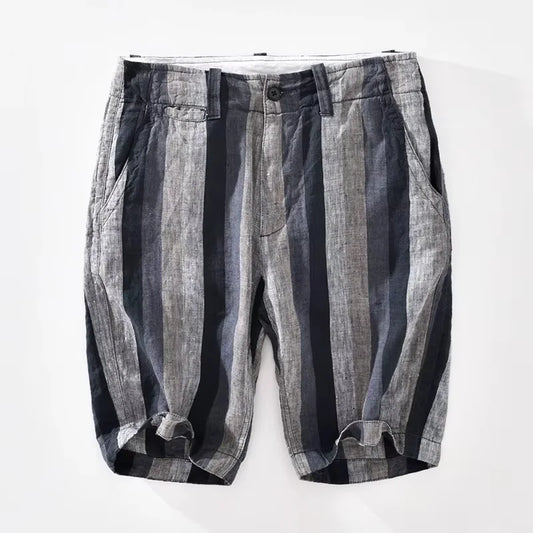 Striped Summer Shorts in Dark Grey
