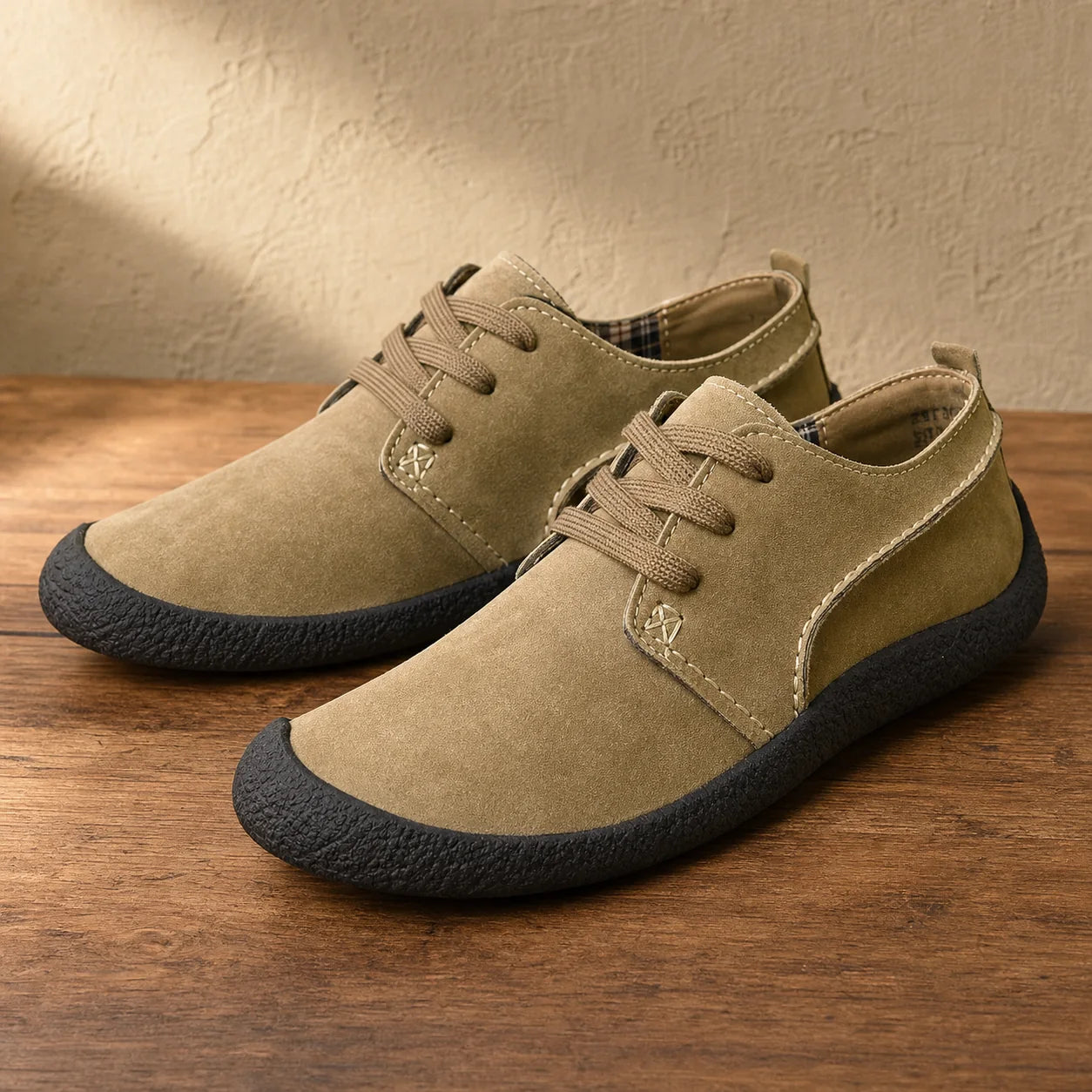 Suede Walking Sneakers Khaki