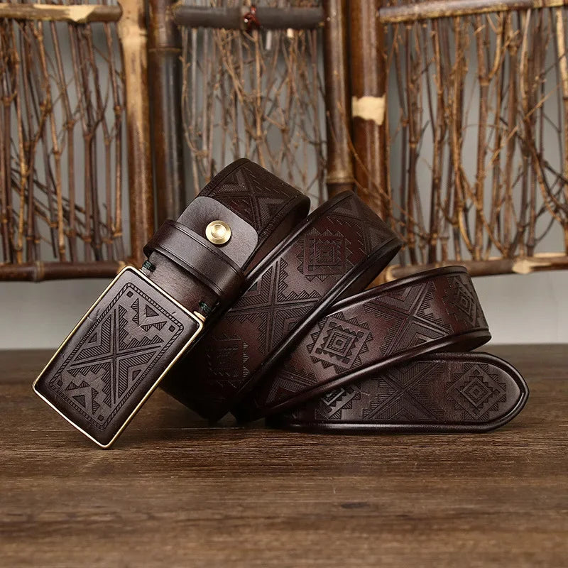Taggart men's leather belt in Brown 1