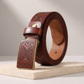 Taggart men's leather belt in Khaki 1