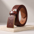 Taggart men's leather belt in Khaki 1