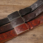 Taggart belts laid flat in three shades