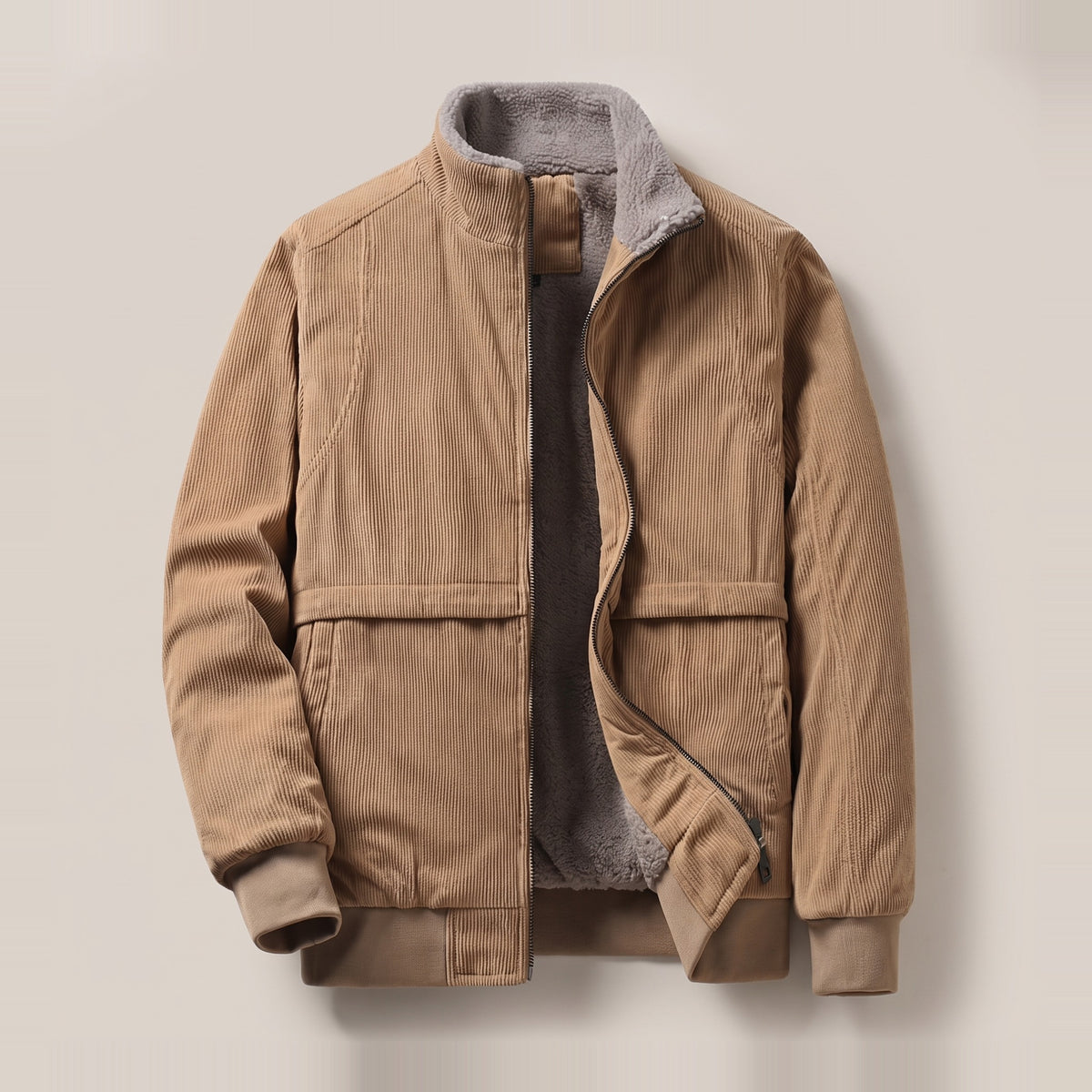 Tennant men's corduroy zip jackets hero product only in Khaki 0