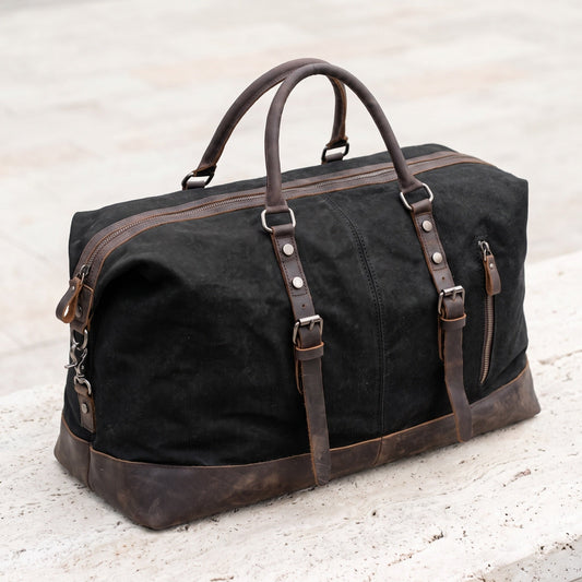 Thornton canvas duffle bag in Black 1