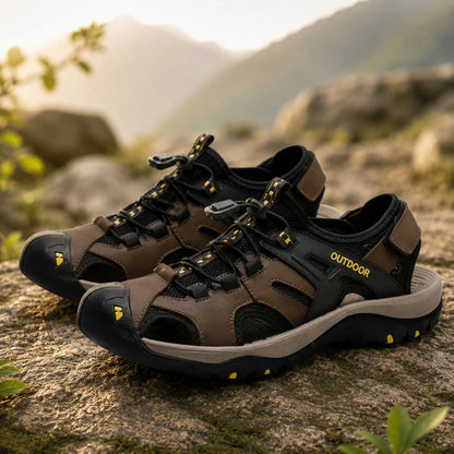 Trail Grip Sandals in Brown