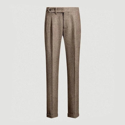 Men's wool-blend Gurkha trousers front view in Coffee