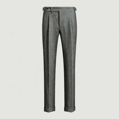 Men's wool-blend Gurkha trousers front view in Gray