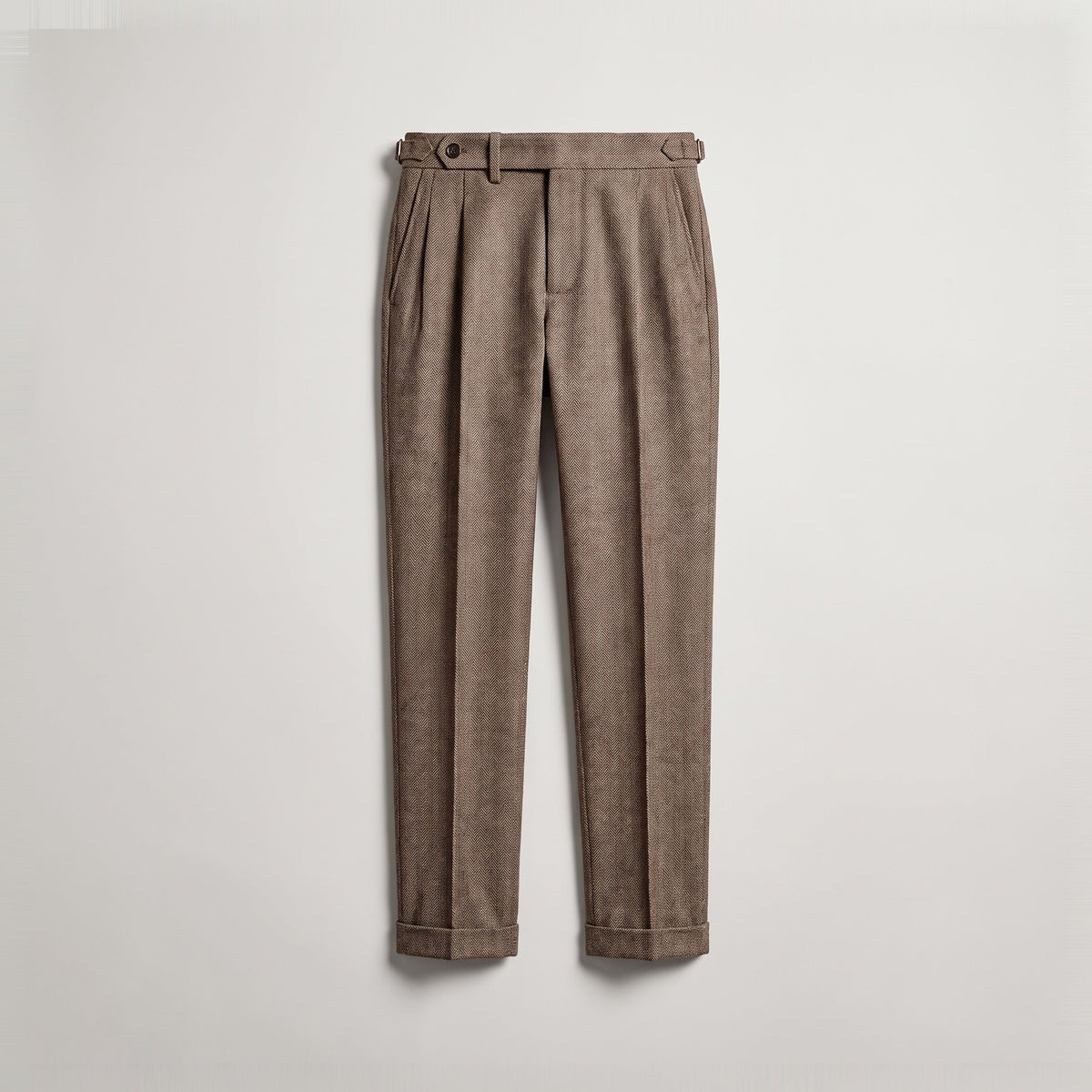 Men's wool-blend Gurkha trousers front view in Coffee