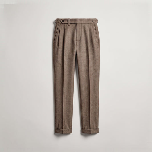 Men's wool-blend Gurkha trousers front view in Coffee