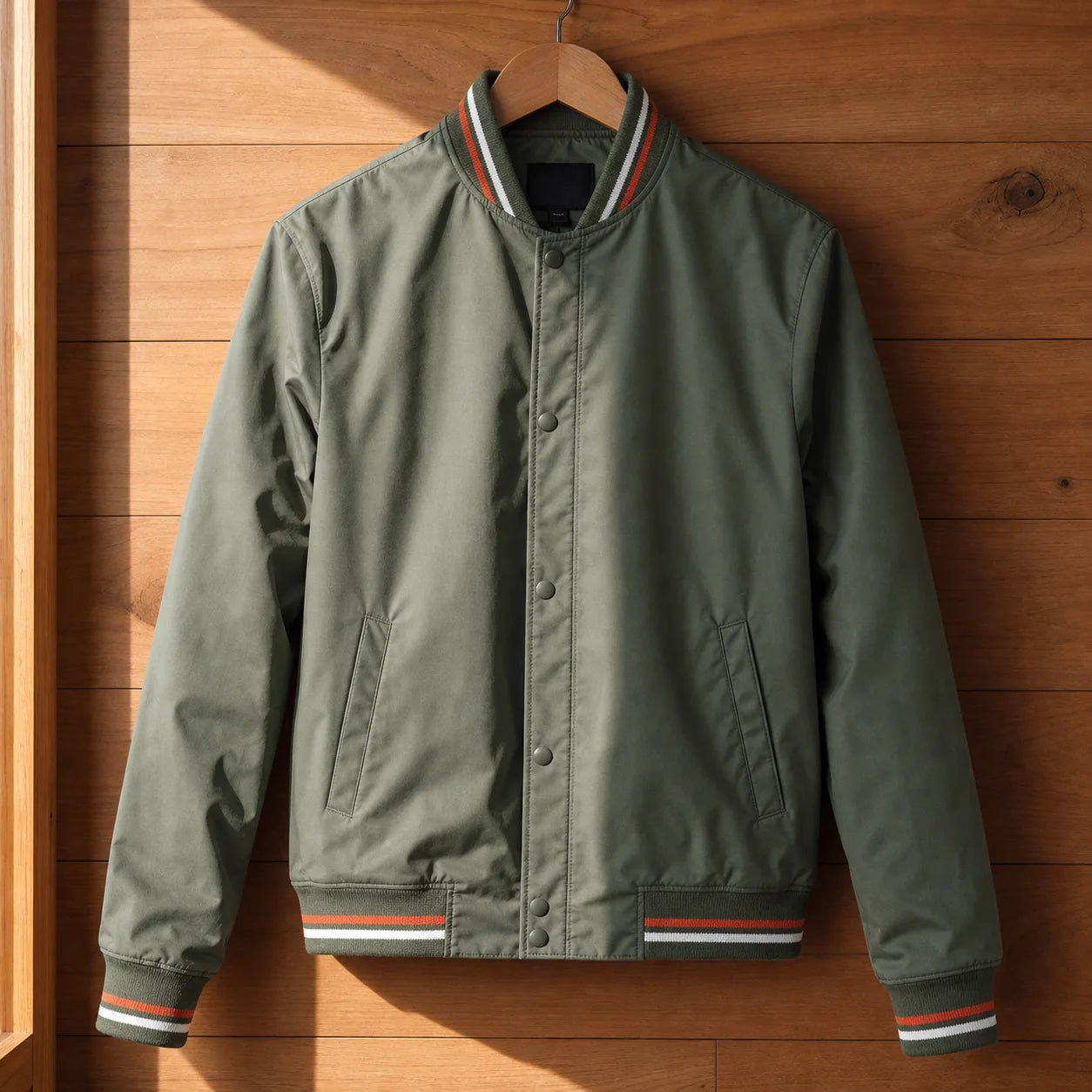 Varsity Bomber Jacket in Green