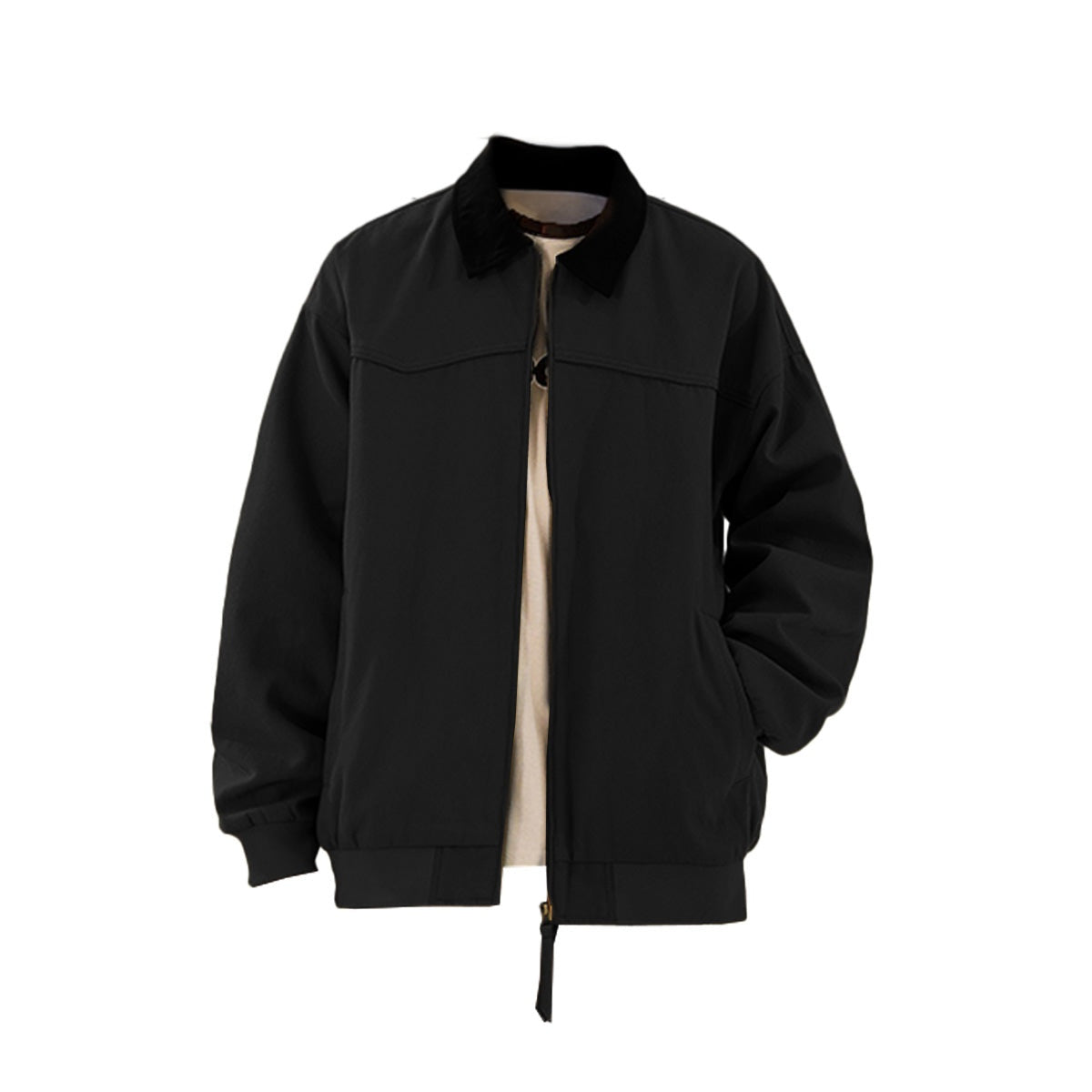 Vickery corduroy-collar field jacket in Black 1