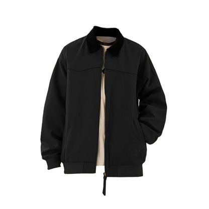 Vickery corduroy-collar field jacket in Black 1