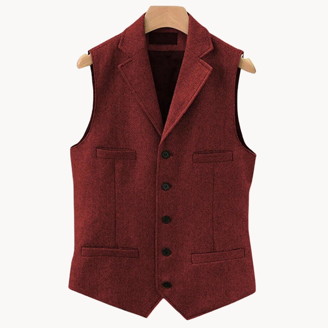 Wescott tailored waistcoat in Burgundy 1