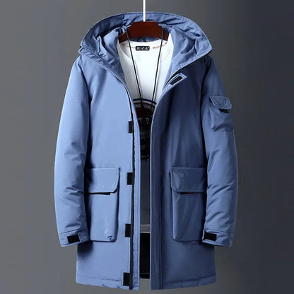 Whitaker men's hooded parka in Blue 1