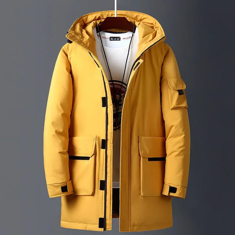 Whitaker men's hooded parka in Yellow 1