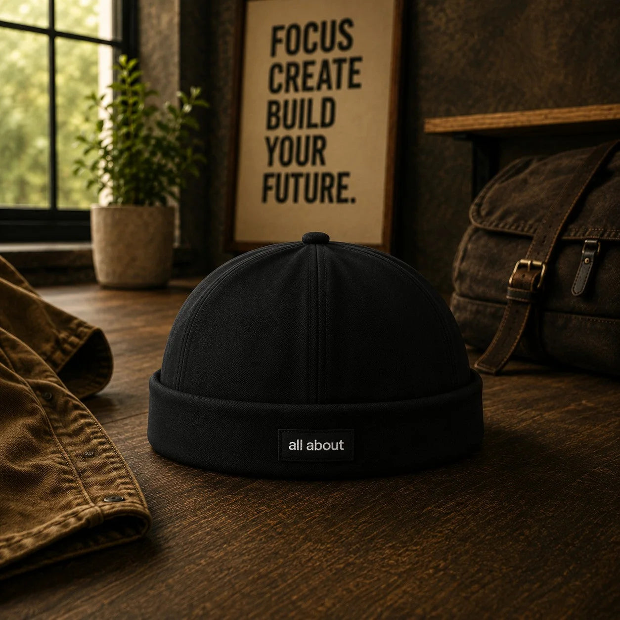 Woven Patch Cap in White