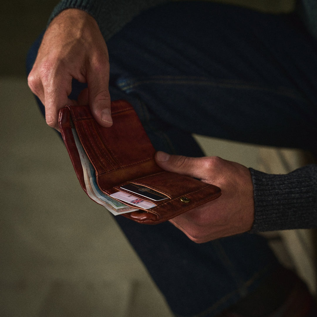 Zachary wallet opened to show the card slots